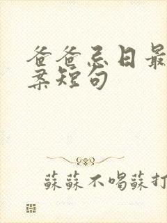 爸爸忌日最火文案短句