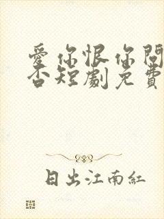 爱你恨你问君知否短剧免费观看全集