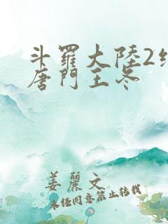 斗罗大陆2绝世唐门王冬
