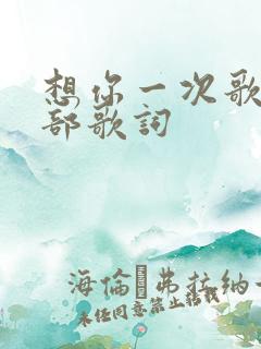 想你一次歌词全部歌词