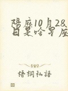 阳历10月28日是啥星座