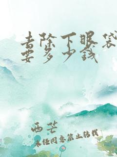 去除下眼袋手术要多少钱