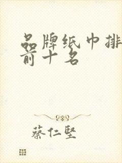 品牌纸巾排行榜前十名