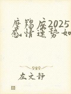 摩羯座2025感情运势如何