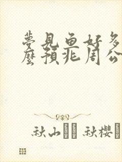 梦见鱼好多鱼什么预兆周公解梦