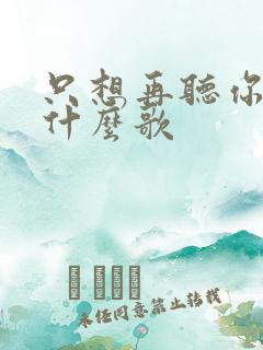 只想再听你说是什么歌