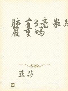 肺有3毫米结节严重吗