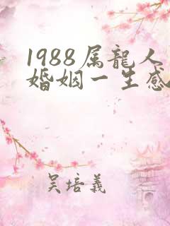 1988属龙人婚姻一生感情运势如何