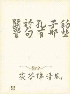 关于孔子的名言警句有哪些