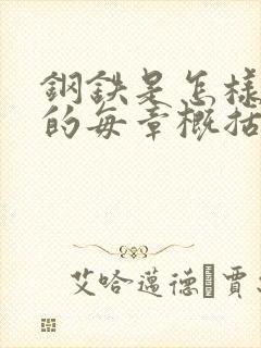 钢铁是怎样炼成的每章概括100字左右