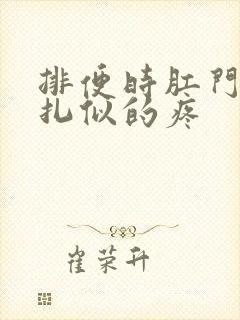 排便时肛门里针扎似的疼