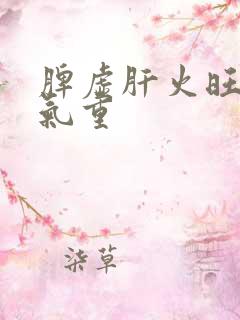 脾虚肝火旺 湿气重