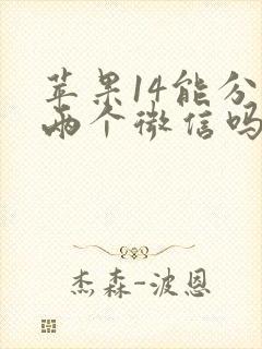 苹果14能分身两个微信吗