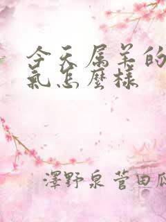 今天属羊的人运气怎么样