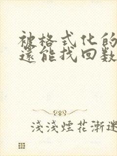 被格式化的硬盘还能找回数据吗