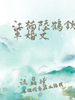 江楠陆鹤钦年代军婚文