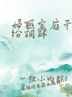 妇联家庭矛盾纠纷调解