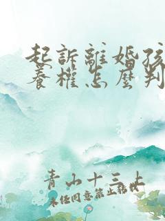 起诉离婚孩子抚养权怎么判决