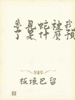 梦见蛇被我打死了是什么预兆女性