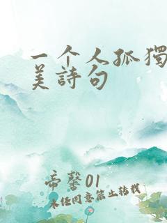 一个人孤独的唯美诗句