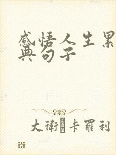 感悟人生累的经典句子