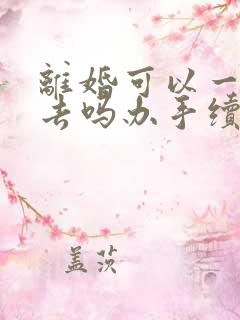 离婚可以一个人去吗办手续吗