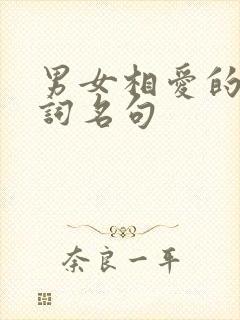 男女相爱的古诗词名句