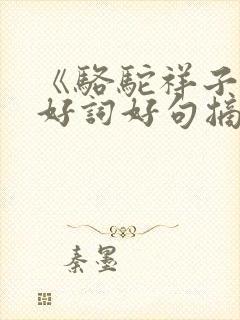 《骆驼祥子》的好词好句摘抄