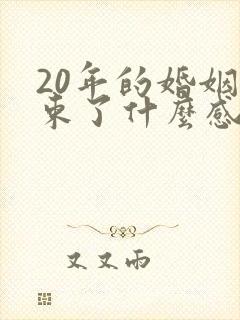 20年的婚姻结束了什么感受