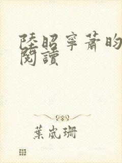 陆昭宁萧昀全本阅读