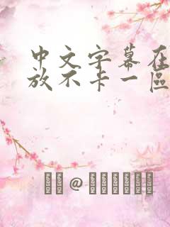 中文字幕在线播放不卡一区二区三区