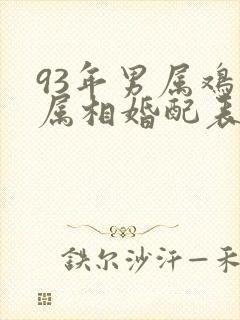 93年男属鸡的属相婚配表