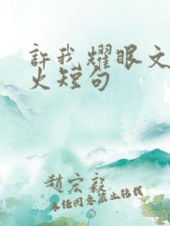 许我耀眼文案最火短句