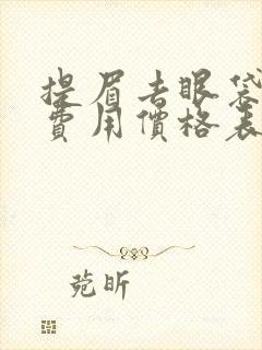 提眉去眼袋手术费用价格表