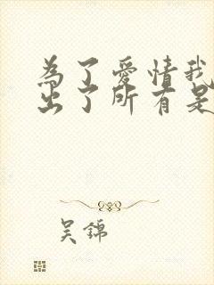 为了爱情我已付出了所有是什么歌