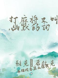 打麻将又叫什么,幽默的词