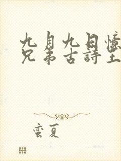 九月九日忆山东兄弟古诗王维