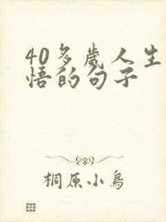 40多岁人生感悟的句子
