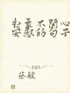 对象不开心怎么安慰的句子