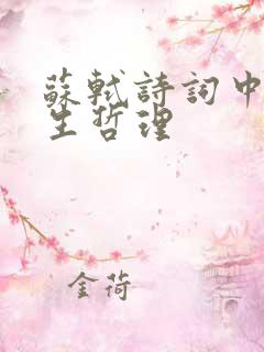 苏轼诗词中的人生哲理