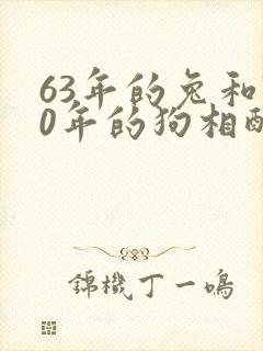 63年的兔和70年的狗相配财运如何