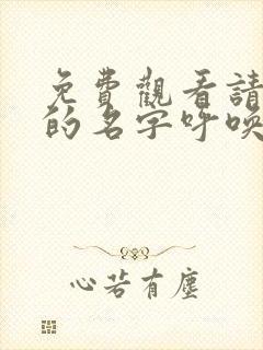 免费观看请以你的名字呼唤我