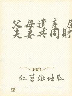 父母遗产 属于夫妻共同财产