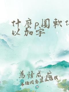 什么p图软件可以加字