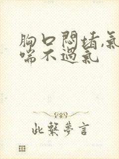 胸口闷堵,气短喘不过气