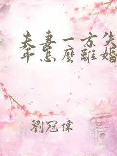 夫妻一方失踪多年怎么离婚