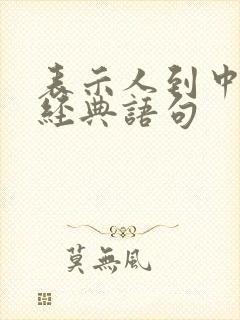 表示人到中年的经典语句