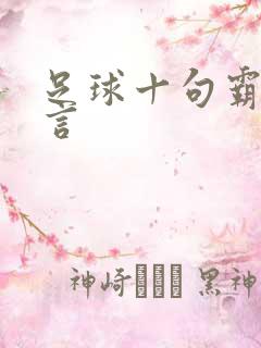 足球十句霸气名言