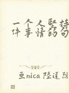 一个人坚持做一件事情的句子