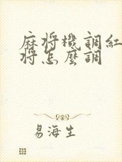 麻将机调红中麻将怎么调